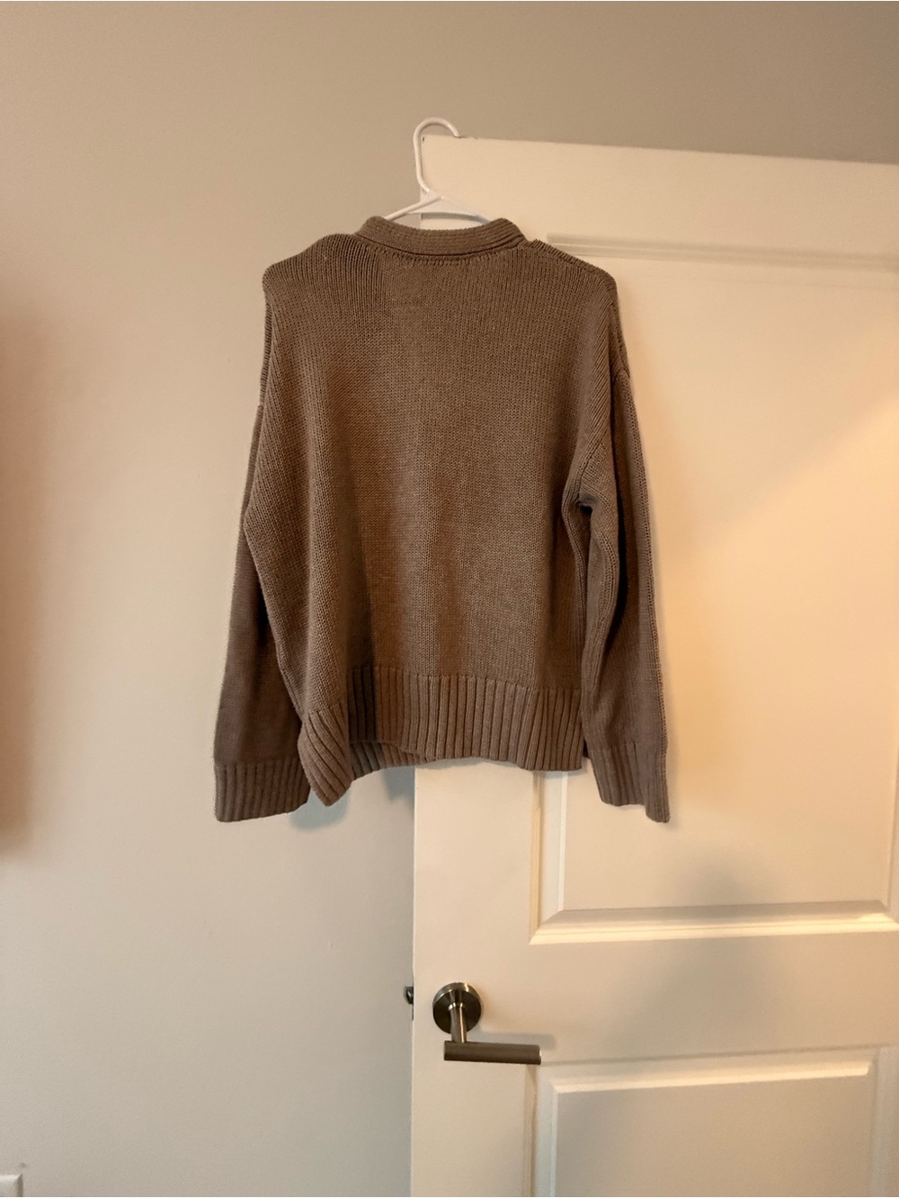 ✨ The Drop Chunky Knit Button Front Cardigan Sweater Taupe Brown Size S❤️ - Picture 7 of 7